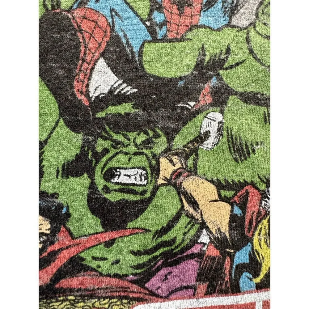 Marvel Large Avengers vintage comic group t-shirt short sleeve Thor Hulk Spider-